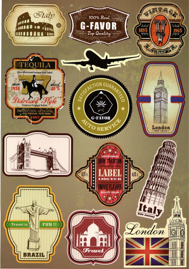 TamBee World Travel Stickers 2PCS Decals Planner Travel Luggage Suitcase Laptop Waterproof Stickers Children's Room Decor Labels A4#6 Olympics - Image 2